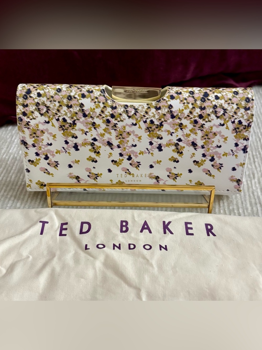 Ted Baker London Rezza Large Blurred Floral Leather Wallet Clutch